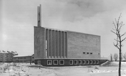 germanpostwarmodern: Adventkerk (1962) in Amersfoort, the Netherlands, by Teunis van Hoogevest