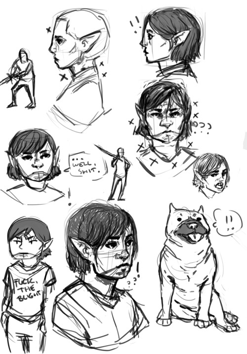 Sketch dump no. 3I&rsquo;ve played way too much dragon age for the past three