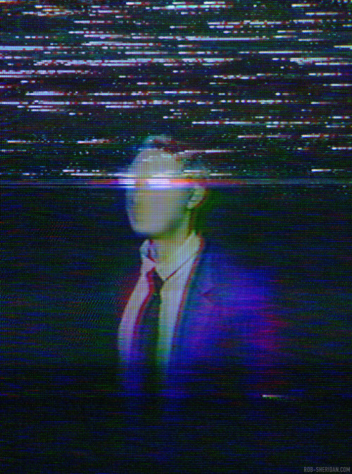 Model Citizen. Analog VHS/CRT glitch art by Rob Sheridan. 2019.Patreon-exclusive print.