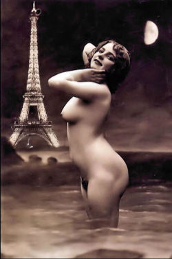 grandma-did:  Some artist took some liberties with one of the photo’s from the WA Paris 111 series featuring Fernande.  I thought I would share it with you . Photo mashup pre-photoshop.  Thanks!
