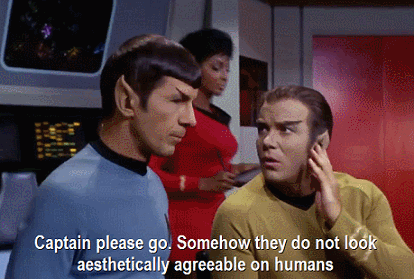deviousdevilx: Of course Spock does not like the ears, he prefers Jim’s cute little human ears. Star