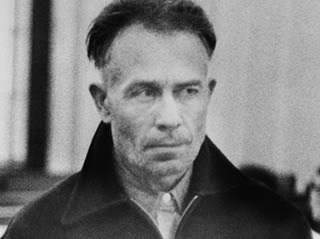 congenitaldisease:  When police arrived at Ed Gein’s farmhouse to question him about Mrs. Worden’s whereabouts, they came upon the body of the fifty-eight-year-old grandmother in the summer kitchen behind the house. Hanging by her heels from a pulley,