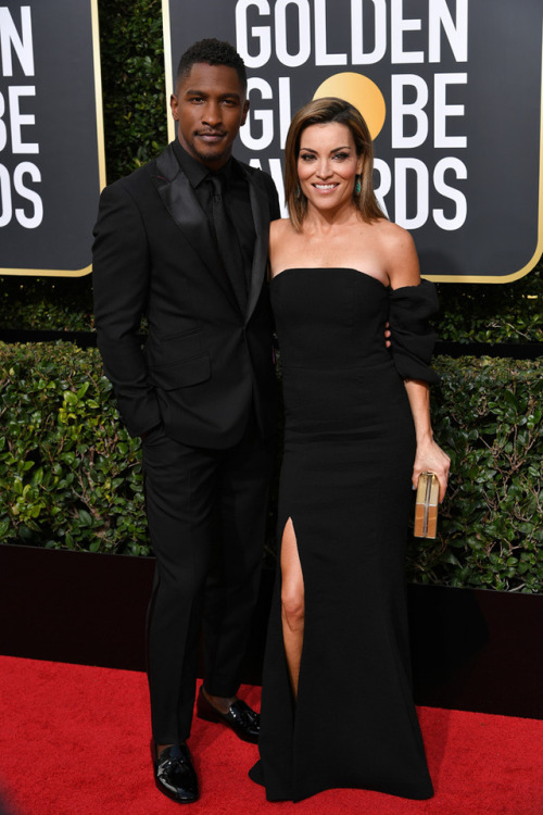 frozenmorningdeew: Scott Evans and Kit Hoover attends the 75th Annual Golden Globe Awards, Los Angel