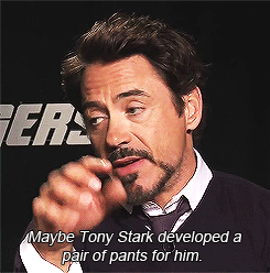 robertjohndowneys-blog:  Interviewer: How does Hulk keep his pants on? 