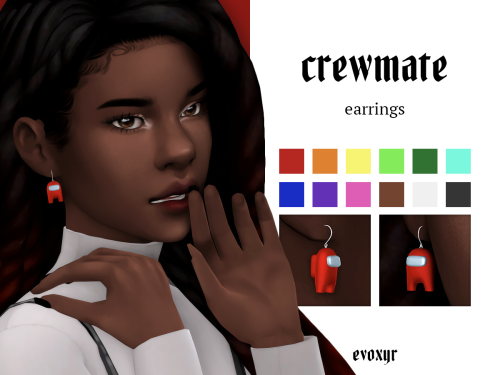 evoxyr:crewmate earrings☽  day 1 of winterfest!! ☽  view all my winterfest downloads here!comes in a