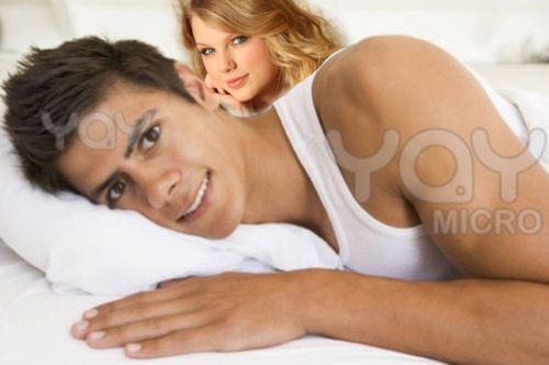     “man lying in bed smiling” that is not a smile that is a cry for help  some one photoshop taylor swift behind him please   