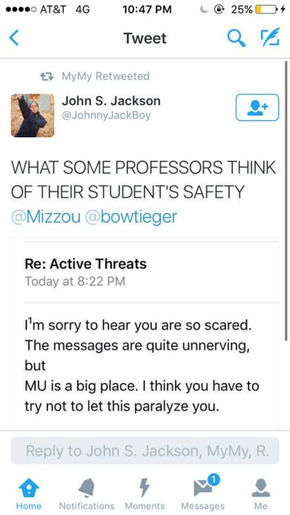 halfpastinsomniac:Professors aren’t canceling classes and blowing off students whose lives have been