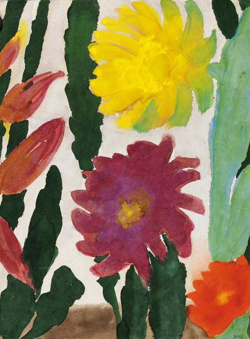 cactus-in-art:Emil Nolde (German/Danish, 1867-1956)Blühende Kakteen, 1930