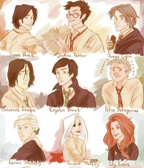 the-fault-in-our-wifi: lyrasdaemons: uncrimentabu: Las generaciones de harry potter This is awesome.