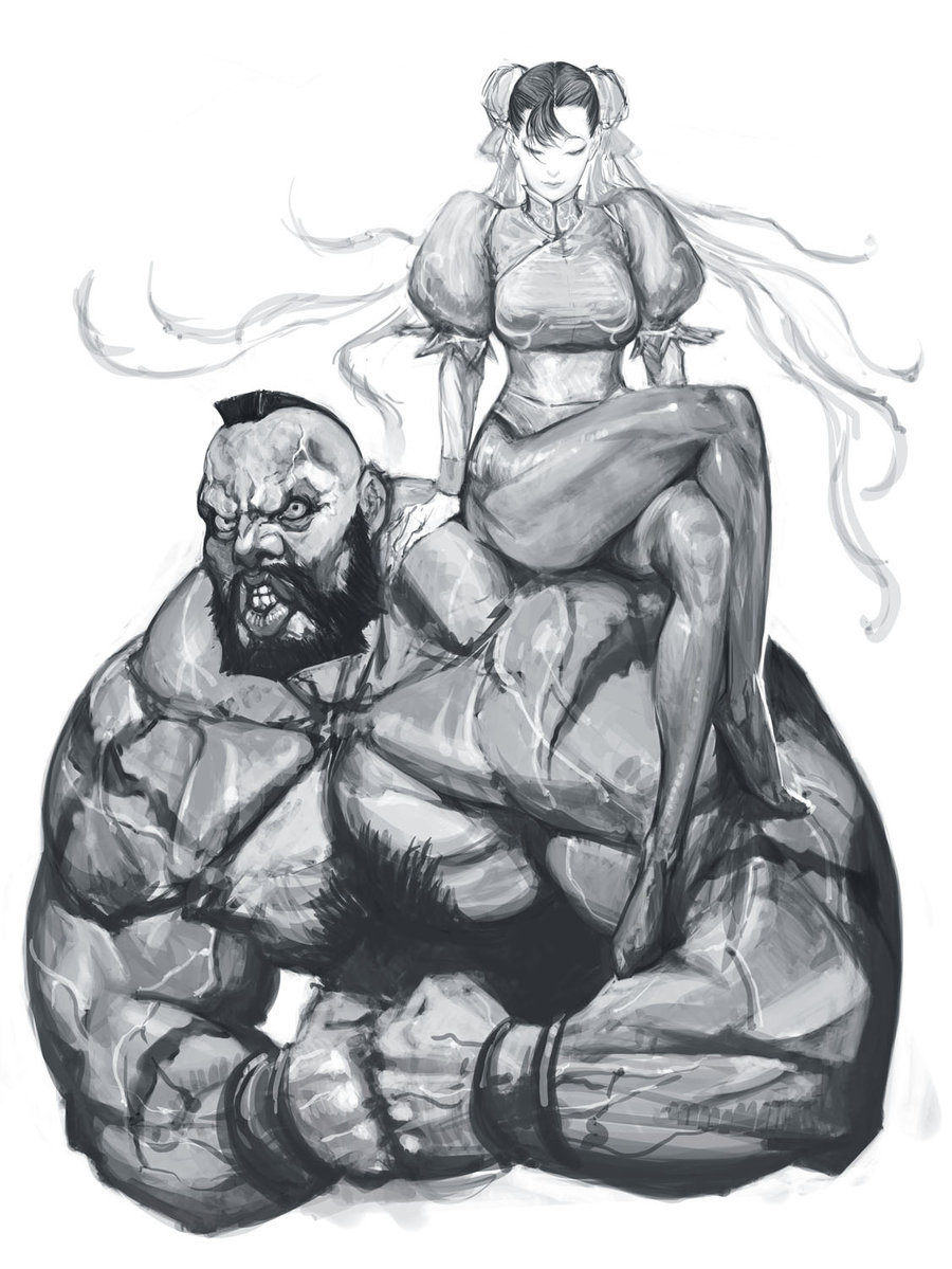 lulubonanza:  Chun Li and Zangief by masateru 