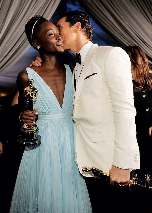 madschristoph:  Lupita is literally living the dream with all of that man candy.