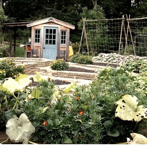 DC Metro Landscape Vegetable GardenA Large Farmhouse With A Full Sun Side Yard And Stone Landscaping