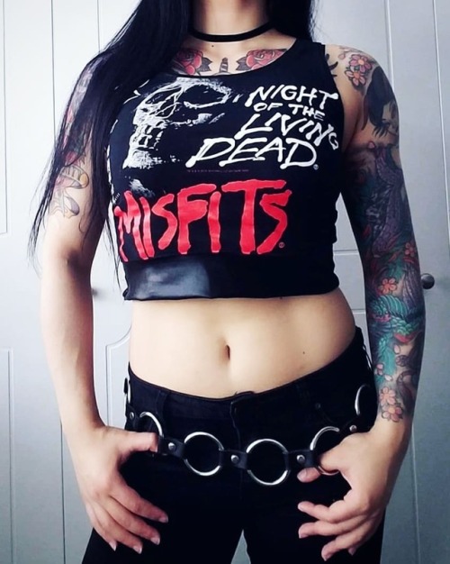 New #Misfits crop top with wetlook spandex trim and backing....