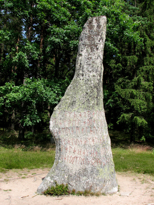 ancientart:The Björketorp Runestone, Blekinge, Sweden. Proto-Norse, dates to about the 6th or 7th ce