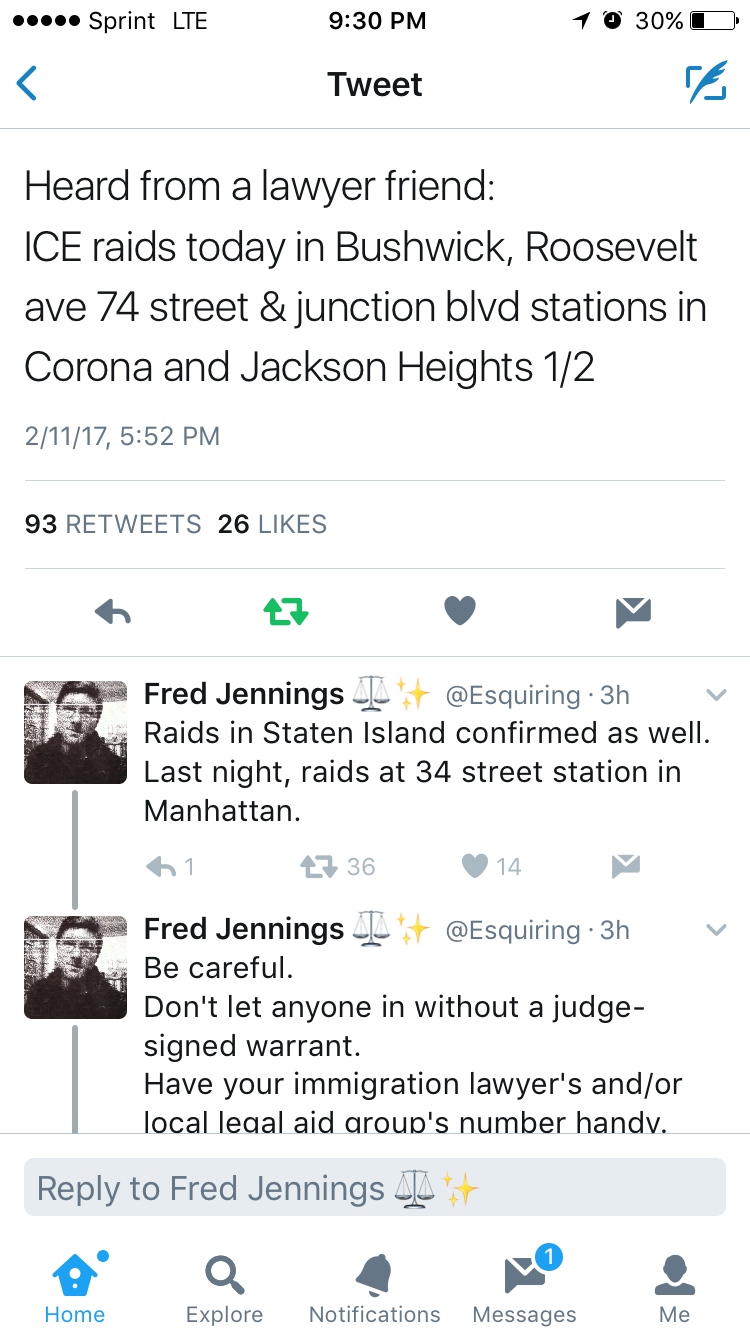 nuevayor: nuevayor: there are immigration raids happening in queens my mom just told
