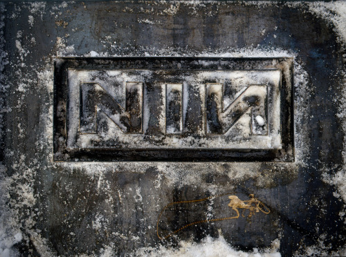 nineinchnails:Unused NIN logo art created by Russell Mills for The Downward Spiral, 1994.