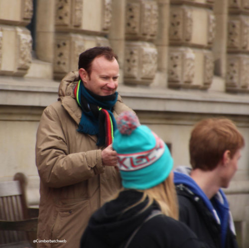 cumberbatchweb: Some behind the scenes photos from the filming of Sherlock The Empty Hearse. If re-p