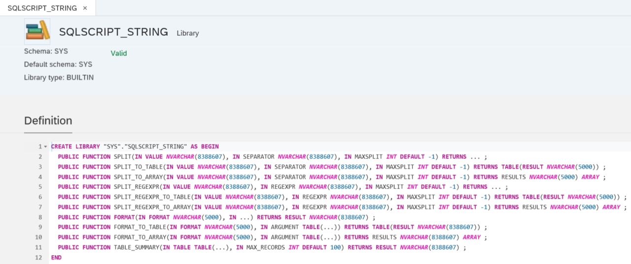 HANA SQLScript Developer — SQLScript BuiltIn Library Functions in SAP ...
