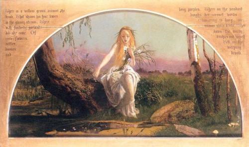 Arthur Hughes - Ophelia (First Version), circa 1851-1853