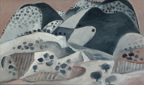 thunderstruck9:John Craxton (British, 1922-2009), Cretan Landscape, 1951. Oil on canvas, 7¼ x