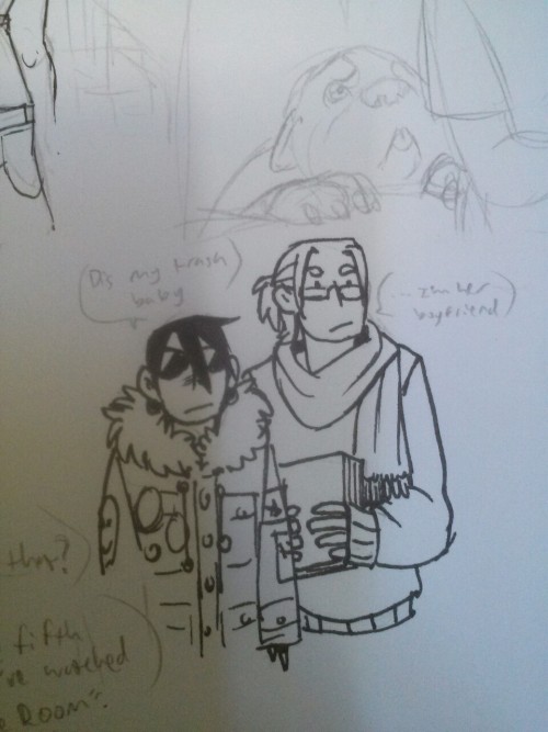 icantbelieveitsnotbuttpaste:I stayed up until 6am drawing modern Hawke and Anders and using my new p