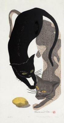 hitku:    Two Cats and a Lemon by Ido Masao 