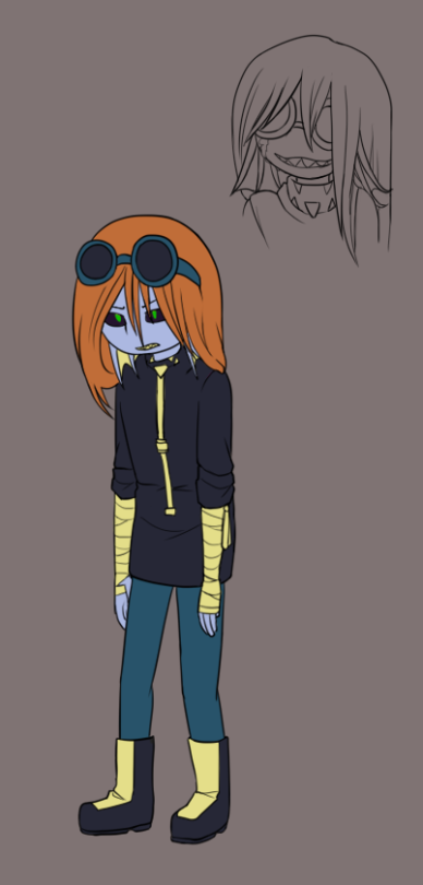 [Introduction comic]

The official crybaby.

She cries a lot, and tends to cry if anyone looks at her for too long. She hides behind her hair frequently and curses a lot when shes upset, or in casual conversation (if she has those).

She doesnt usually respond to her name, and spends any free time she can trying to build weird structures that might be art. She is generally chaotic, emotional, and unpredictable. #Fellswap#Undyne#Fellswap Undyne #FS!Undyne #Fellswap au#Fellswap purple#Profile#reference #Every detail is technically lore