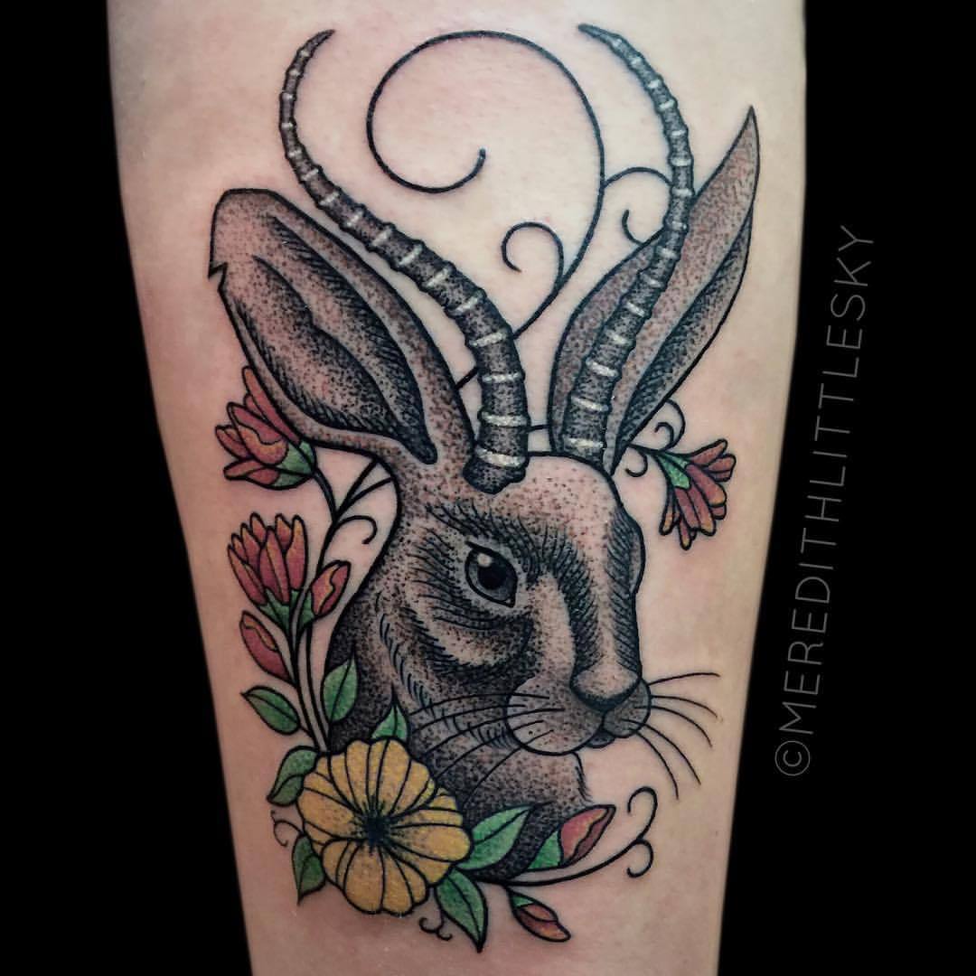 How fun is this Jackalope & banjo? 🥹 I love getting to tattoo unique ideas  that I don't get to do often! 🫶 *Healed “ramble on... | Instagram