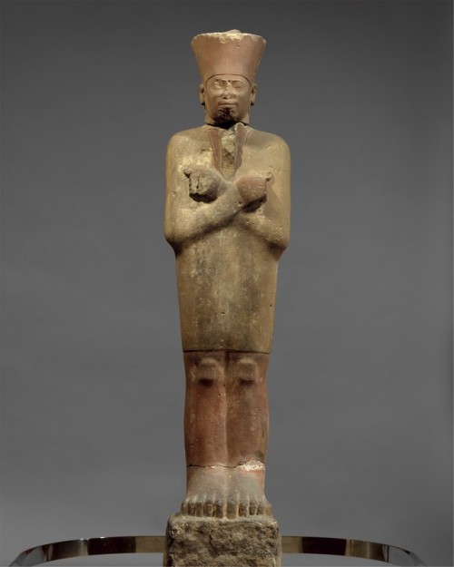 Statue (painted sandstone) of the 11th Dynasty pharaoh Mentuhotep II (r. ca. 2061-2010 BCE) in the J