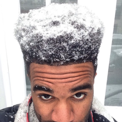 owning-my-truth:The snow + fro struggle is real. #chocolatecakewithsomefrosting⛄️⛄️❄️