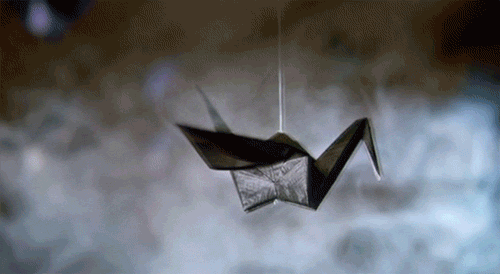 “You know I hated making [paper] cranes, I make one each time I kill someone. How about it, sh