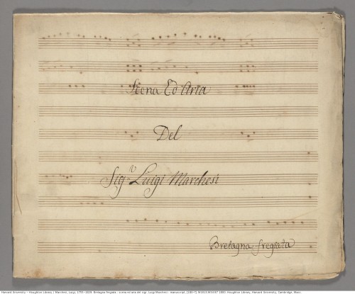 Notes from the other side of the page bleed through this music manuscript. Marchesi, Luigi, 1755-182