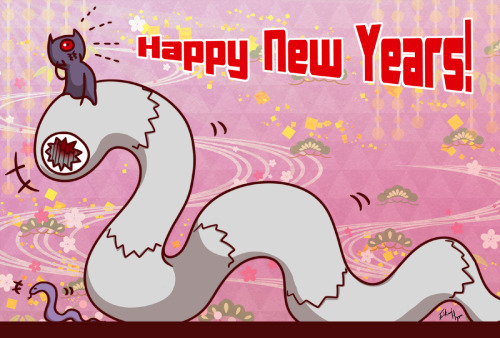 I finished the 2013 New Year’s Card early, so I uploaded it! My 2012 was quite a Driller/Shockwave year for me, and considering that 2013 will be a Snake year, I hope that it’ll be filled with even more Driller/Shockwave lovin’!
