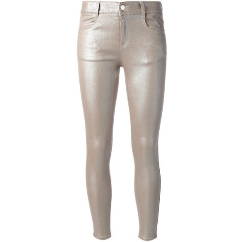 Stella McCartney metallic skinny jean ❤ liked on Polyvore (see more metallic jeans)