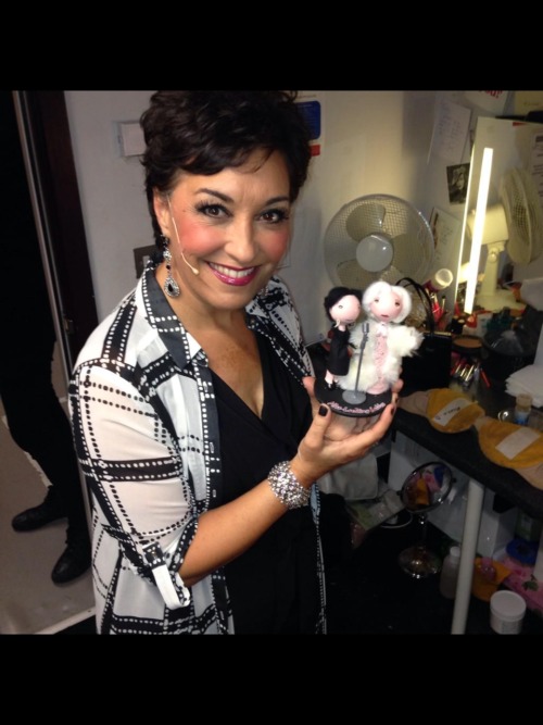 The sensational stage icon Ria Jones with her fabi doll to celebrate the sheer success of her show w