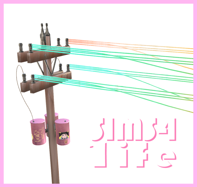 The Sims CC Tester - Rainbow telephone pole