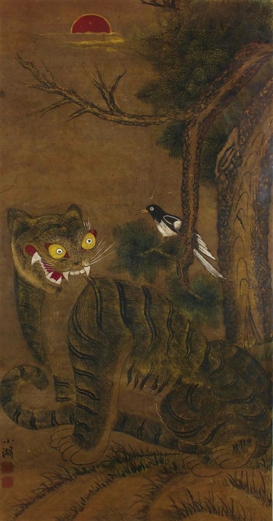 korolevastraj: Anonymous Korean Artist (Joseon dynasty, 19th century)Tiger and magpie in a landscape