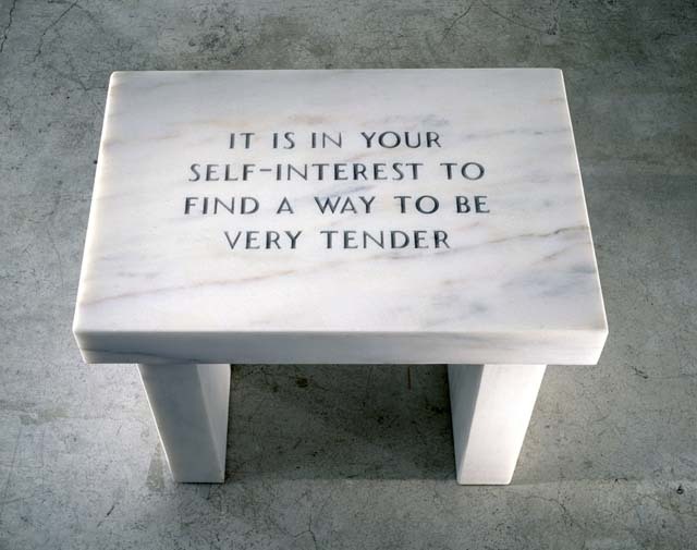 Jenny Holzer, It is in Your Self-Interest to Find a Way to Be Very Tender, White