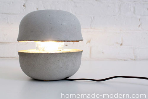 DIY $8 Modern Concrete Lamp Tutorial from HomeMade Modern. Excellent video and written tutorial at t