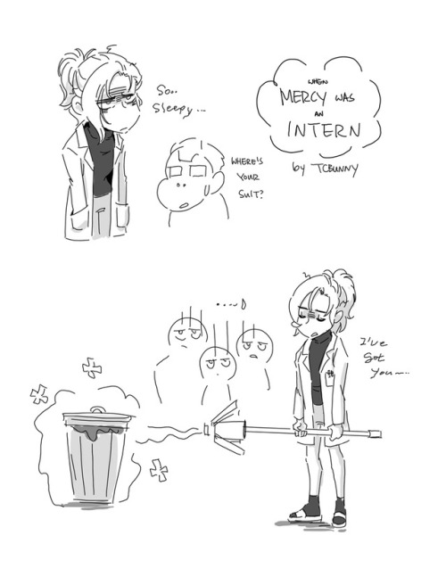tcbunny: I read a post about Mercy as an intern doctor a long ago and it was cute and funny. so today I did some drawings!