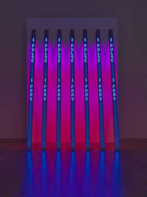 tate-museum: BLUE PURPLE TILT, Jenny Holzer, 2007, TateARTIST ROOMS Acquired jointly with the Nation