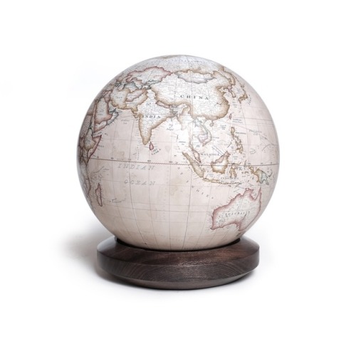 36cm Mini Desk Globe in the colouring Parchment Cassini. The globe spins 360 degrees in a fluid moti