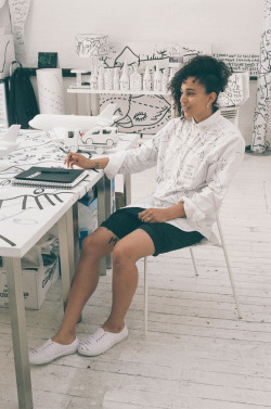 shantellmartin: Studio visit with UO. photos by Marisa Chavetz. Check out interview HERE. 