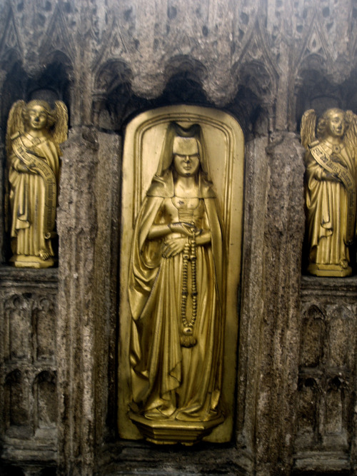 Details of the tomb chest that bears the effigy of Richard Beauchamp in the chapel he founded at St 