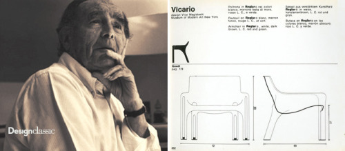 Vico Magistretti, chair Vicario for Artemide, 1970. Sketch from the book Vico Magistretti, desi