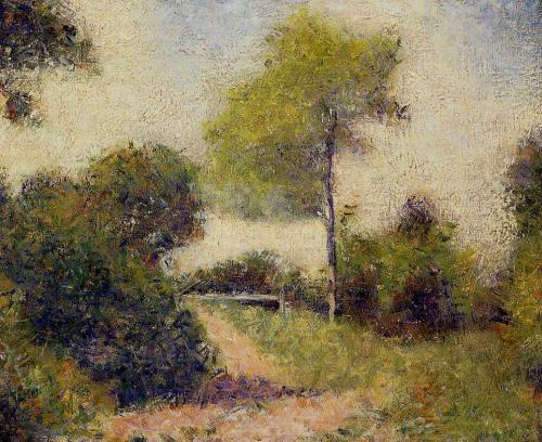 The Hedge (also known as The Clearing), 1882, Georges SeuratMedium: oil,canvas