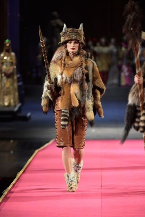 Fur cloaks and boots for an inhabitant of SkagosDolce & Gabbana