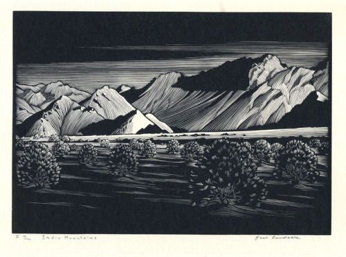 Paul Landacre (American, 1893 - 1963)Indigo Mountains (1930 - 31) - Wood engraving