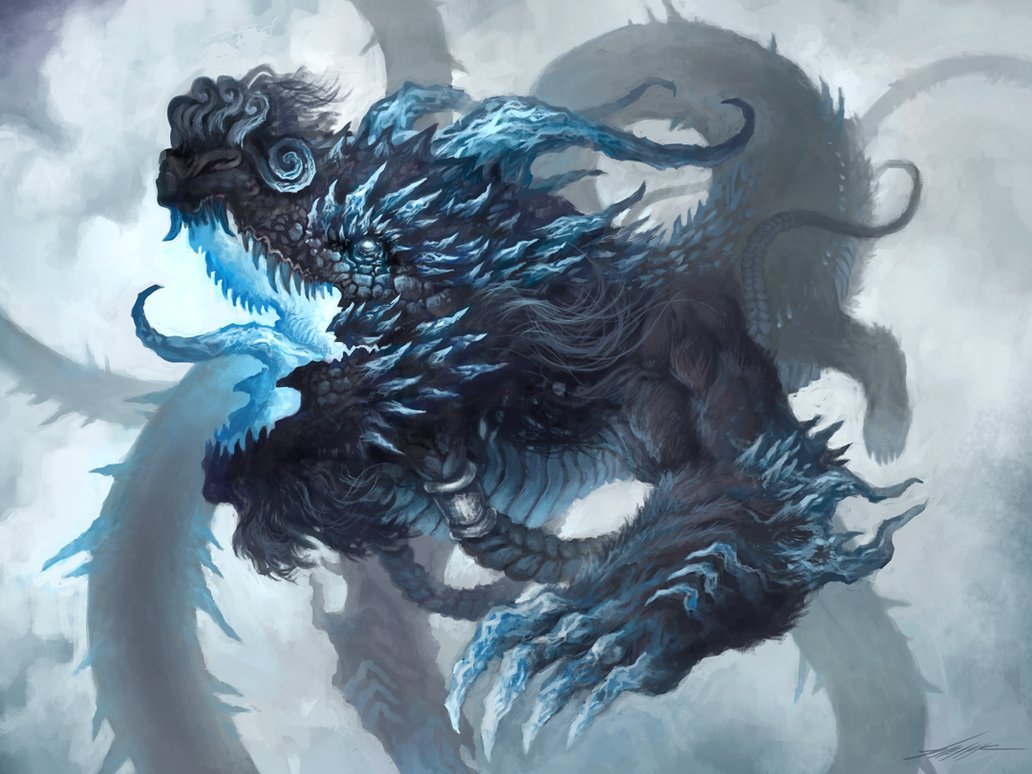 dailydragons:  Black Ice Dragon by Dieter Miller (website | DeviantArt)