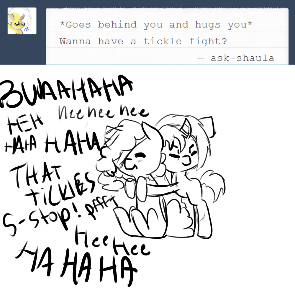 askcaptainbubbles:  heeheeheeHAHAHAHA S-STOP T-THAT TICKLES!!  x3!